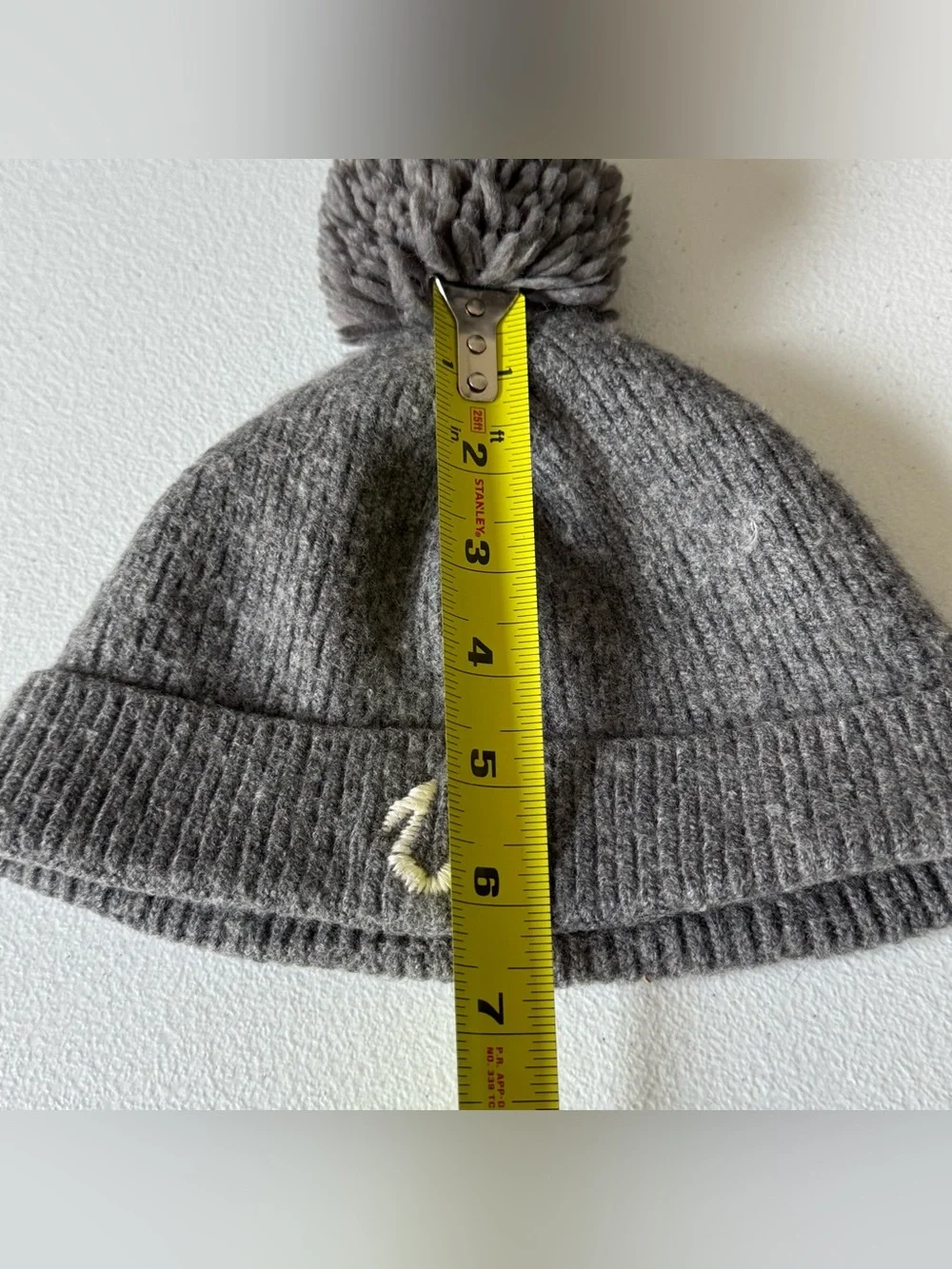 True Religion Knit Watchcap with Pom Cashmere/Lambswool/Angora/Cotton